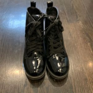 Girls’ black combat boots